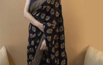 Buy Slick Black Color Soft Lichi Silk Saree Online